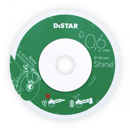 Diamond cutting blade 1A1R 125,6x0,6x22,23 Shine - Premium Diamantzaagblad Shine 1A1R – 125 x 0,6 mm voor Fijn Snijwerk