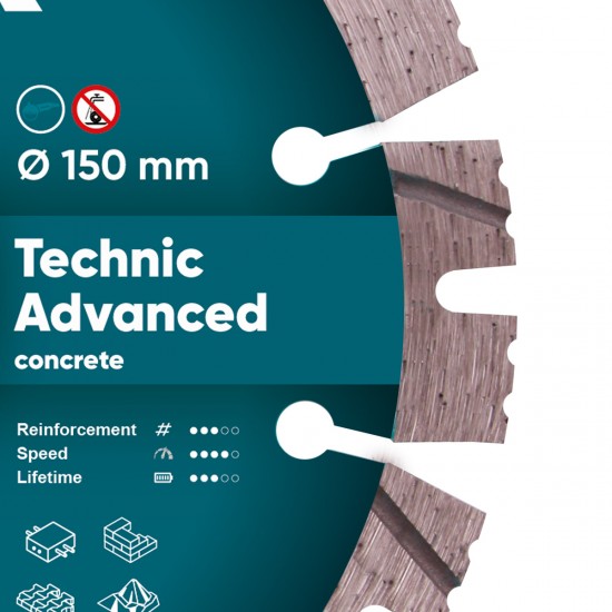 Distar Diamantzaagblad 1A1RSS C3 Technic Advanced 150 mm – Graniet & Gewapend Beton 