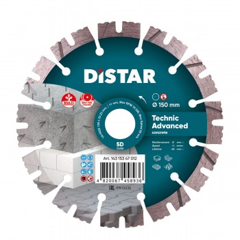 Distar Diamantzaagblad 1A1RSS C3 Technic Advanced 150 mm – Graniet & Gewapend Beton 