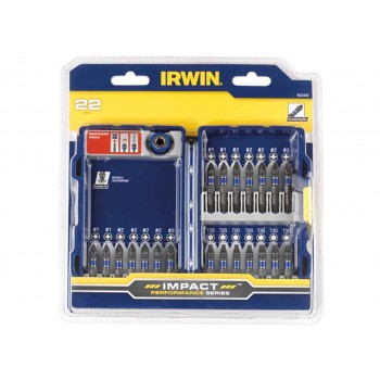 1923436 Irwin Impact Bitset 22 Stuks, Phillips, Pozidriv, Torx