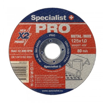 PRO Doorslijpschijf Metaal & RVS 125 x 1,0 x 22,23 mm – Professionele Slijpschijf SPECIALIST+