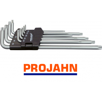 T10 - T50 Torx-sleutelset, lang 9-Dlg ''Projahn''