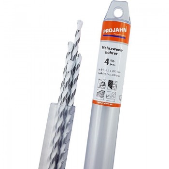 PROJAHN Multifunctionele borenset met hardmetalen punt , 4-dlg., Ø 6x200 + Ø 6x300 + Ø 6,5x200 + Ø 6,5x300