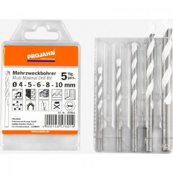 PROJAHN Multifunctionele borenset met hardmetalen punt , 4-dlg. 4,5, 6, 8, 10mm