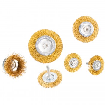 Set van 6 staal Draadborstels voor Boormachine – Kopborste