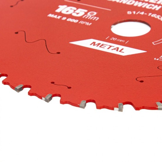 TCT Cirkelzaagblad Sandwichpanelen & Dun Metaal | 165x30Tx20mm – PREMIUM