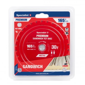 TCT Cirkelzaagblad Sandwichpanelen & Dun Metaal | 165x30Tx20mm – PREMIUM