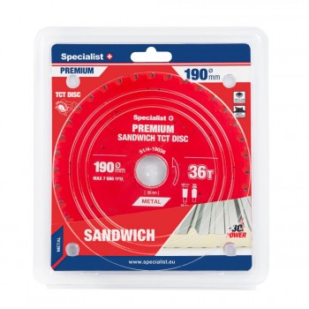 190x36Tx30mm TCT Cirkelzaagblad Sandwichpanelen & Dun Metaal | PREMIUM