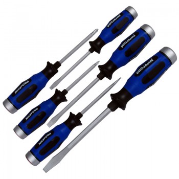 ''PROJAHN''  schroevendraaierset met stalen kap (PH + platte kop) 6-dlg
