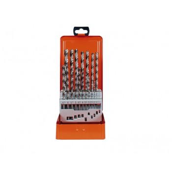 HSS-G metaalborenset – 19-delig – 1-10 mm (0,5 mm stappen) – Lange boren volgens DIN 340 – In metalen cassette