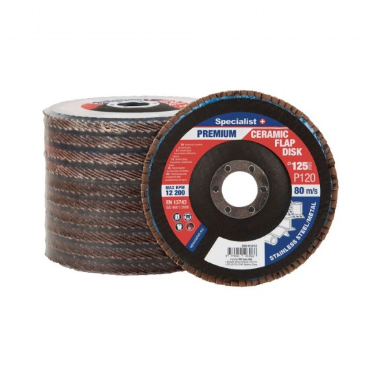 Lamellenschuurschijf 125 mm P60 – Ceramic PREMIUM voor RVS & Staal