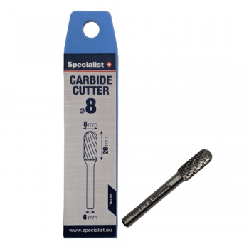 Hardmetalen stiftfrees, cilindervorm met ronde kop, 8 x 20 x 6 mm WRC ''Specialist+''