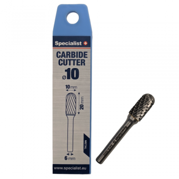 Hardmetalen stiftfrees, cilindervorm met ronde kop, 10 x 20 x 6 mm WRC ''Specialist+''