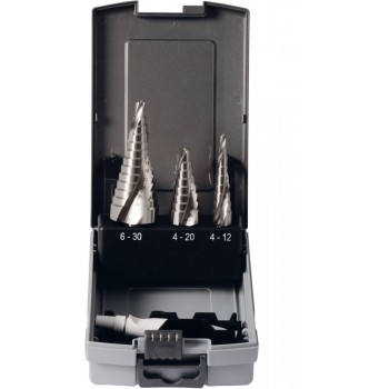  ''PROJAHN'' Trappenboor met spiraalgroef HSS-G,in ABS-cassette 3 delig