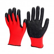 Werkhandschoenen ,Getextureerd nylo, latex (Rood) , Maat 10