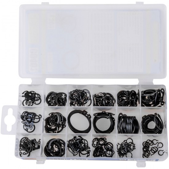 Set van 300 Segerringen – Binnen & Buiten Borgringen Assortiment | Veerstaal in Opbergdoos