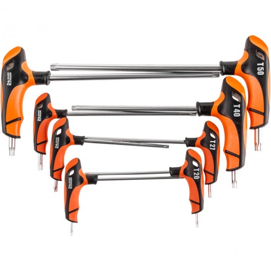 Torx Sleutelset met T-greep T15–T50 mm – 8-delig – CR-V Staal – In Opbergkoffer