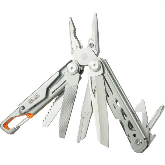 Multitool 15-in-1 van Roestvrij Staal – 170mm – Met Etui – Zakmes, Tang, Schaar, Zaag & Schroevendraaier – Multifunctioneel Gereedschap voor Outdoor & Klussen