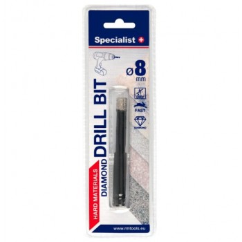 Tegelboor met wax 12mm droog zeskant