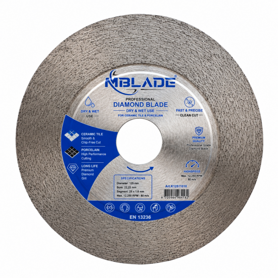Cut&Grind Diamantschijf 125 mm - Voor Tegels, Keramiek & Porselein - 22,23 mm Asgat - Professionele Zaagschijf Cut&Grind Diamantschijf 125 mm - Voor Tegels, Keramiek & Porselein - 22,23 mm Asgat - Professionele Zaagschijf