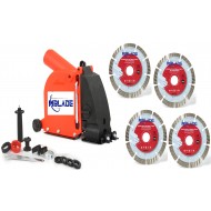 Set Sleuven slijpen - Universele stofafzuigkap 115/125mm - 4 diamantschijven 125 mm