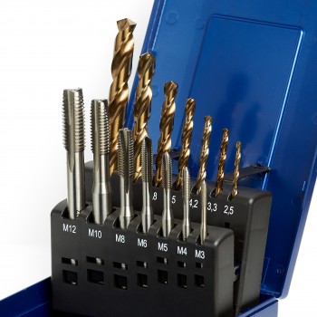 Mblade RVS Boor- en Tappenset 14-delig M3–M12 | HSS-Co Machinetappen voor Roestvast Staal 