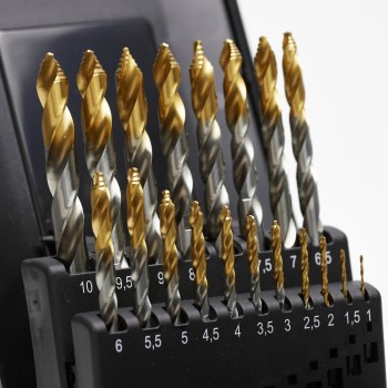 Mblade Spiraalborenset met stappenboor - STEP POINT DIN338 - M2 - 118° – 19-delig : 1-10 mm