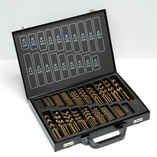 HSS-E Co5% Spiraalborenset 170-delig – 1-10 mm – DIN 338 – 135° Split Point – Metaalboren HSS-E Co5% Spiraalborenset 170-delig – 1-10 mm – DIN 338 – 135° Split Point – Metaalboren