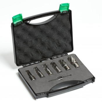 Mblade HSS-G Kernborenset in Koffer | 7-delig | Ø13/15/17/19/21/25mm + Geleidepen |  opnemen : WELDON