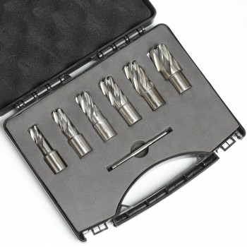 Mblade HSS-G Kernborenset in Koffer | 7-delig | Ø13/15/17/19/21/25mm + Geleidepen |  opnemen : WELDON