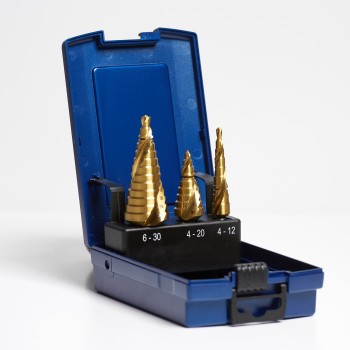 HSS Spiraal Trapborenset – TiN Coating – 4-12mm / 4-20mm / 6-30mm