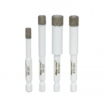 Boorset voor Tegels - Harde, Vierdelig - Maten 6, 8, 10, 12 mm, Hexagonale Schacht, Geschikt voor Materialen zoals Keramiek, Graniet, Porselein