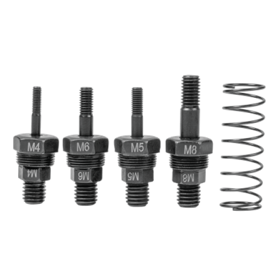 Rapid RP160 onderhoudsset , Draadstiften en mondstukken in de maten M4, M5, M6 en M8