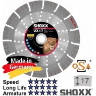 Diamantdoorslijpschijf 350 x asgat 25,4/20mm Samedia Germany SHOXX UX17 - 310141 (Zwaar) gewapend beton