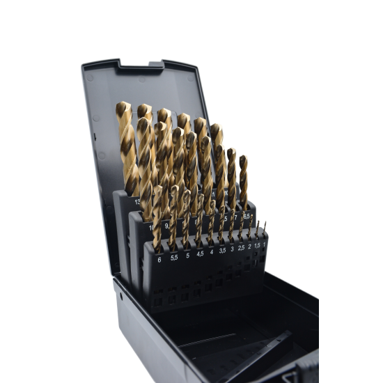 Professionele Metaalboren Set , RVS - INOX – 25-delig , 1-13 mm , Cobalt (HSS-Co 5%) – Inclusief Opbergkoffer