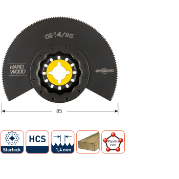 519.0220   Starlock HCS segmentzaagblad Hout, gebogen